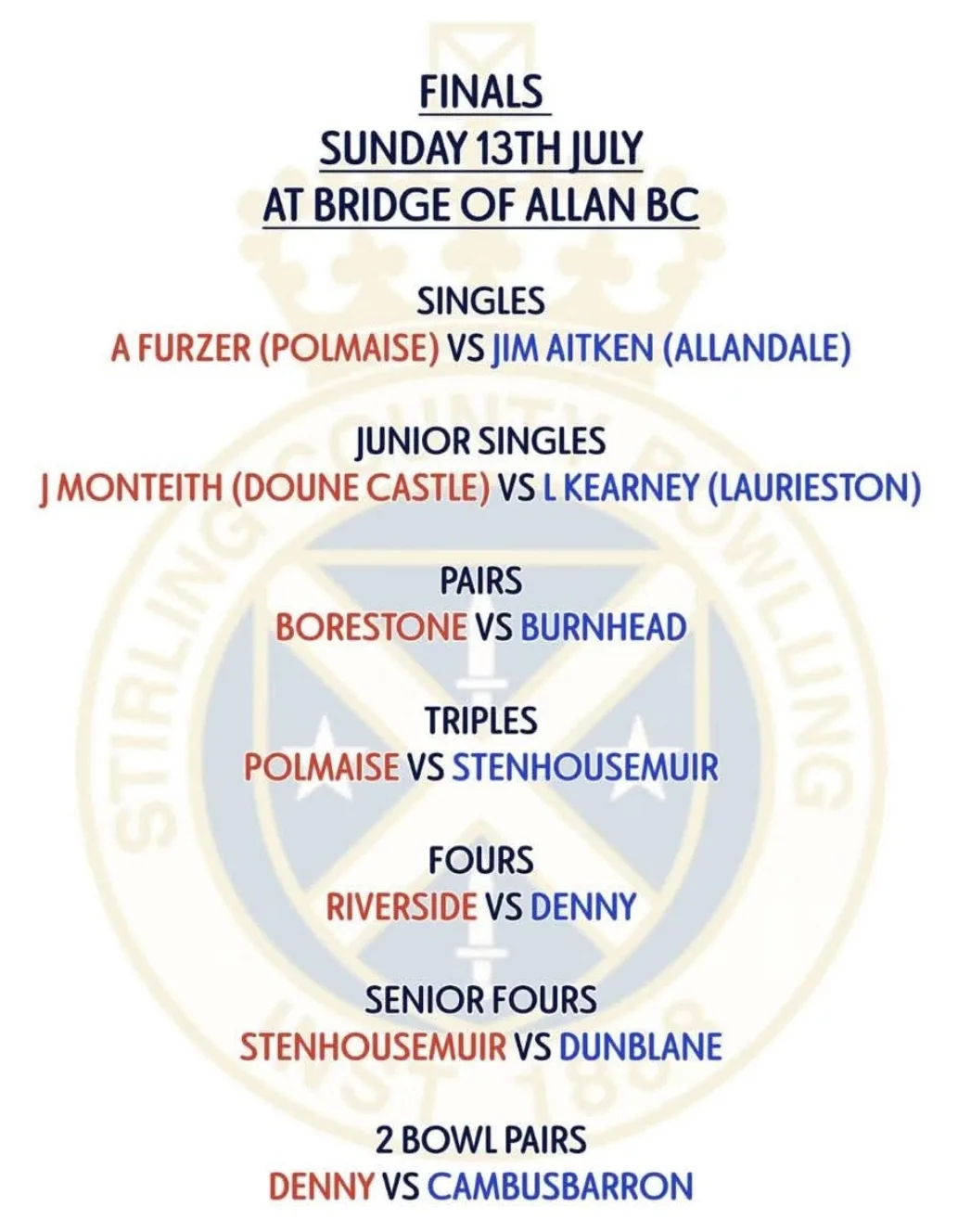 Polmaise players competing in County and Scottish Qualifier Finals