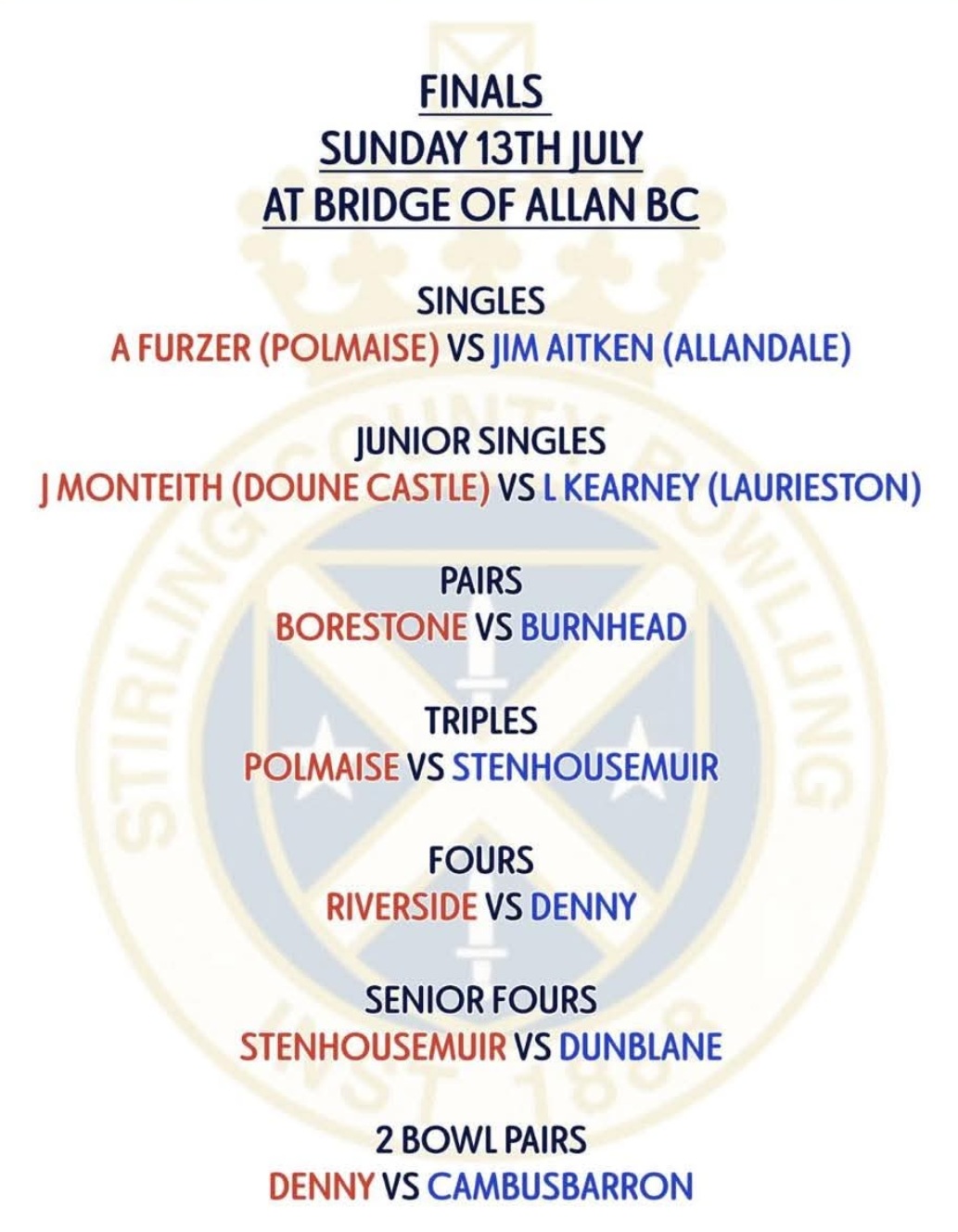 Polmaise players competing in County and Scottish Qualifier Finals