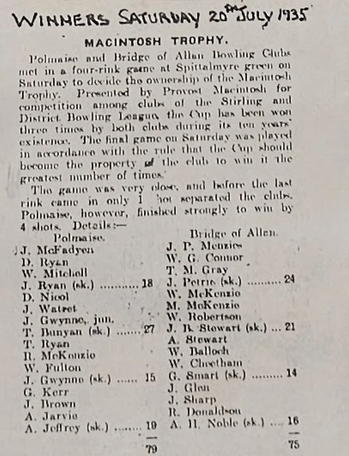Original newspaper clipping from July 1935