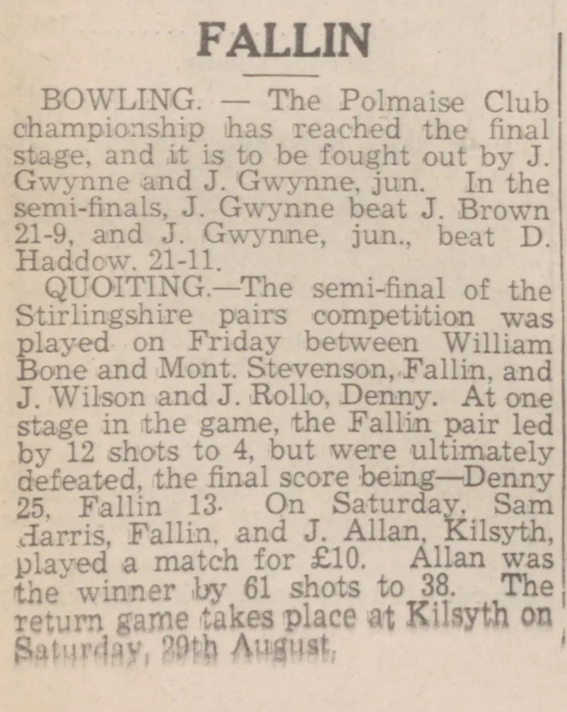 J. Gwynne Sr. Championship Win 1942