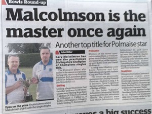 Gary Malcomson wins the Stirling District Champion of Champions