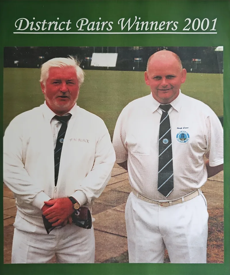 2001 District Pairs Winners Peter Black and Sandy Deans
